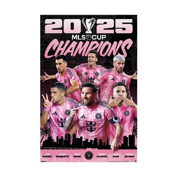 Inter Miami Official 2025 MLS CUP CHAMPIONS 22.375″x34″ Rolled Wall Poster