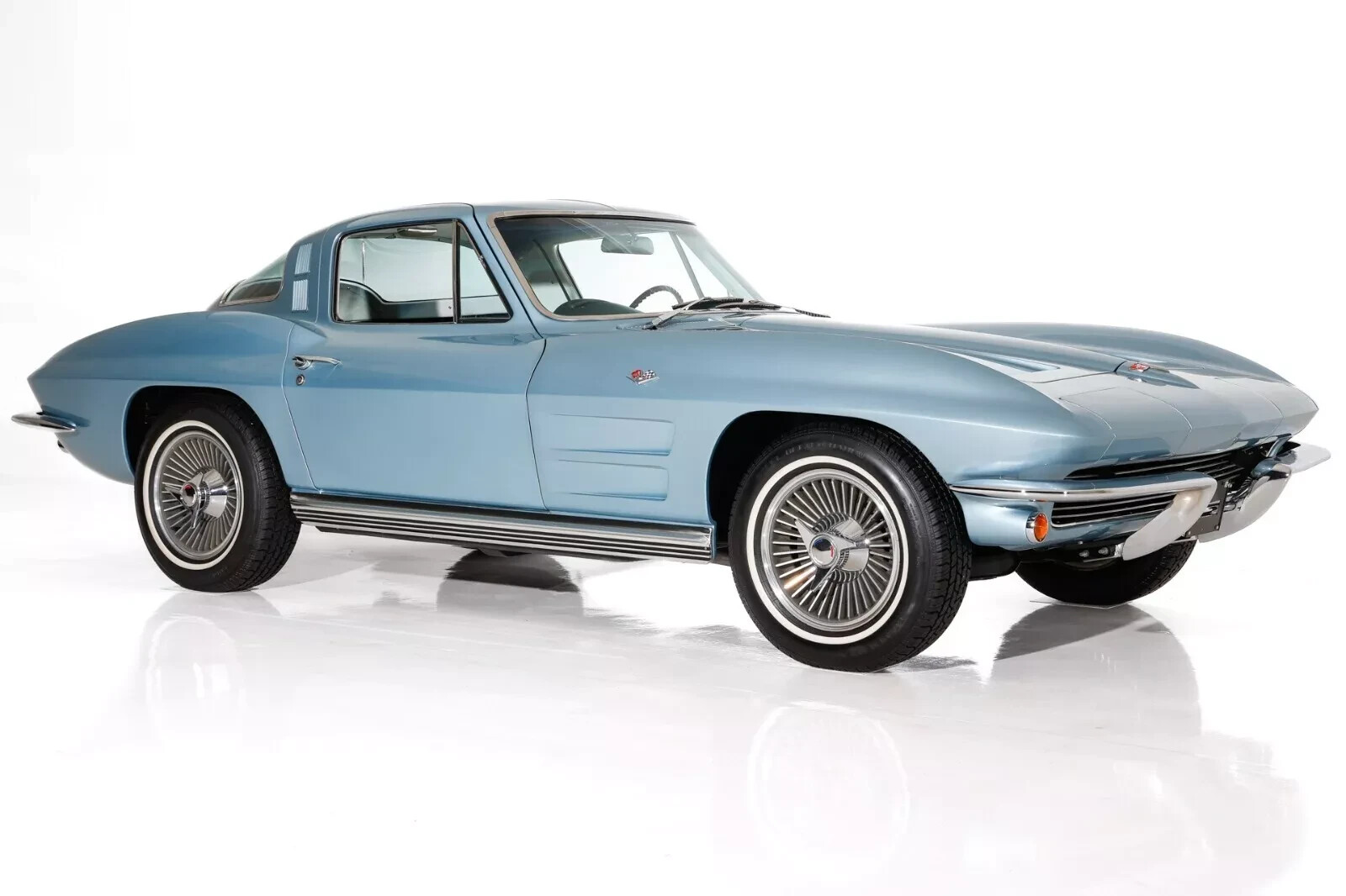 Silver Blue Metallic 1964 Corvette Premium Photo Print Wall Art Various Sizes