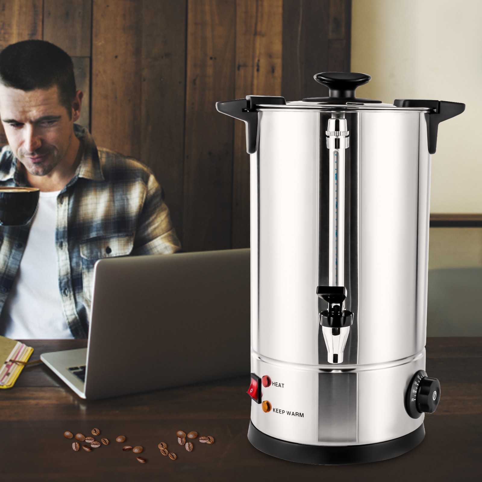 Commercial Grade Stainless Steel 10l/2.64gal Coffee Urn Coffee Maker For Home