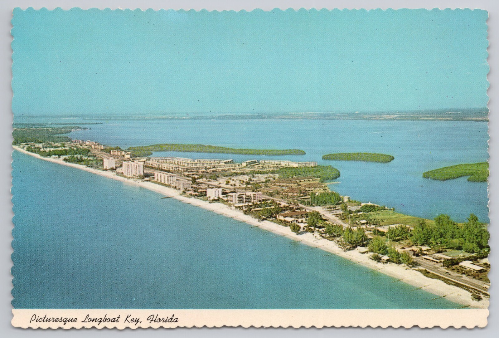 Postcard Aerial view of Longboat Key Bradenton and Sarasota, Florida