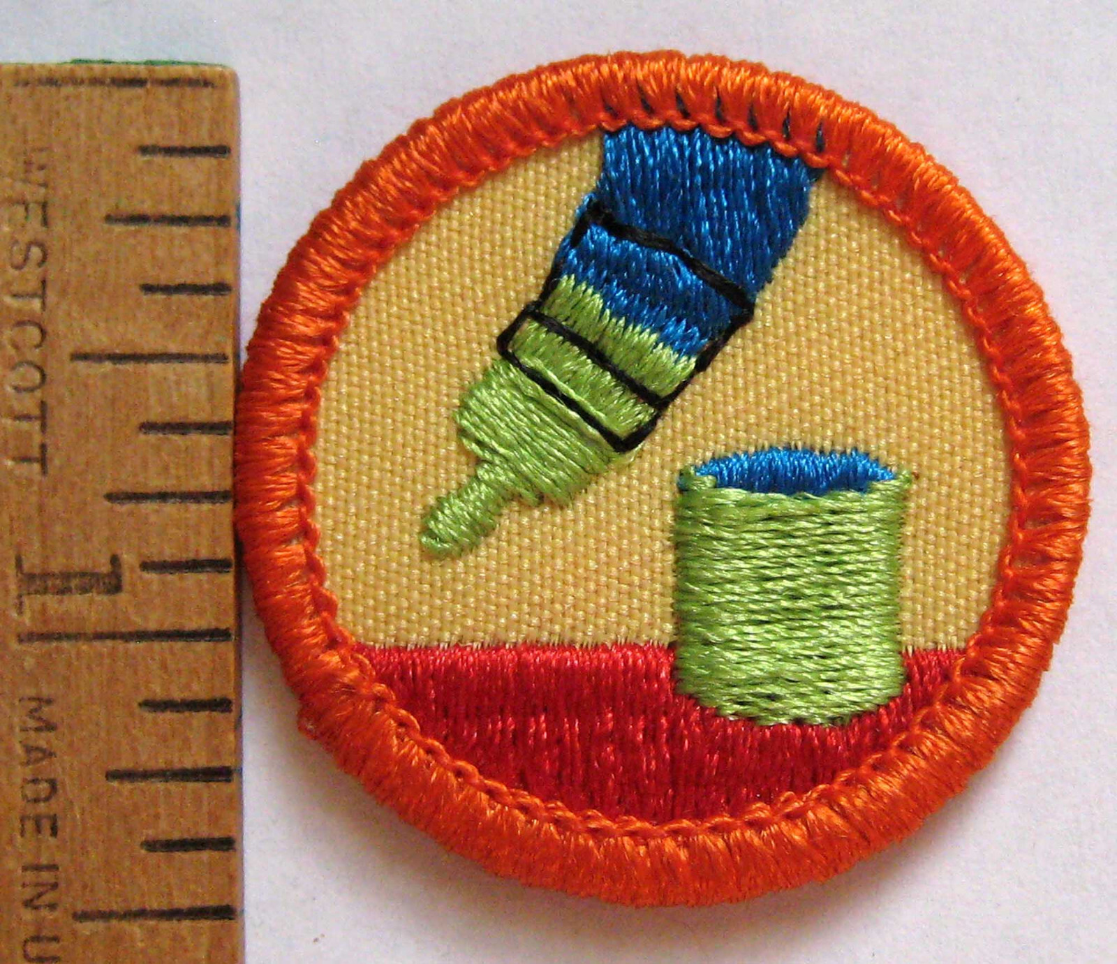 Girl Scout Junior 1980-2001 DO-IT-YOURSELF BADGE Paintbrush Handyman Patch NEW