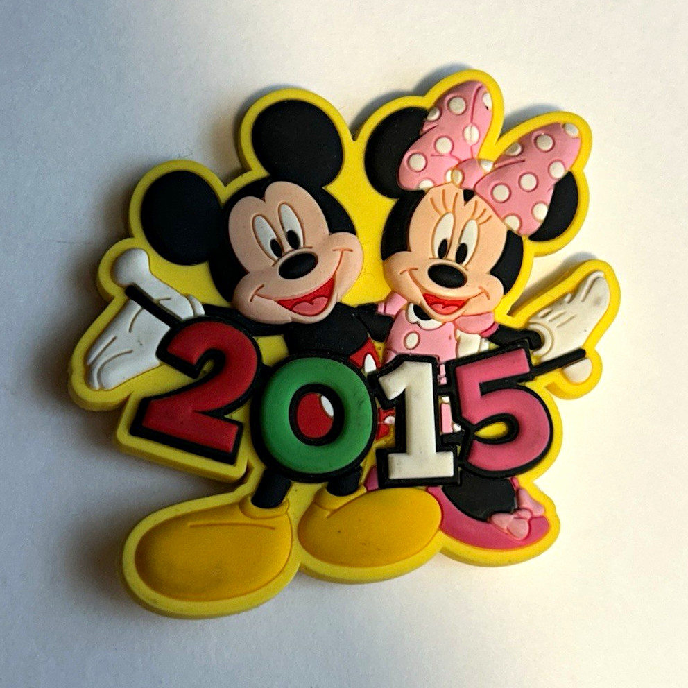 Disney Mickey & Minnie Mouse 2015 Rubber Souvenir Fridge Magnet
