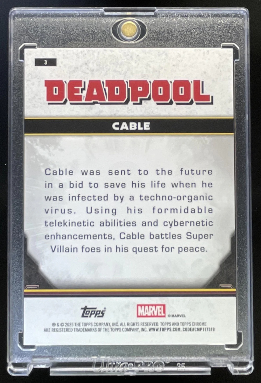 2025 Topps Chrome Deadpool Comic Accurate Red Refractor #3 Cable /5
