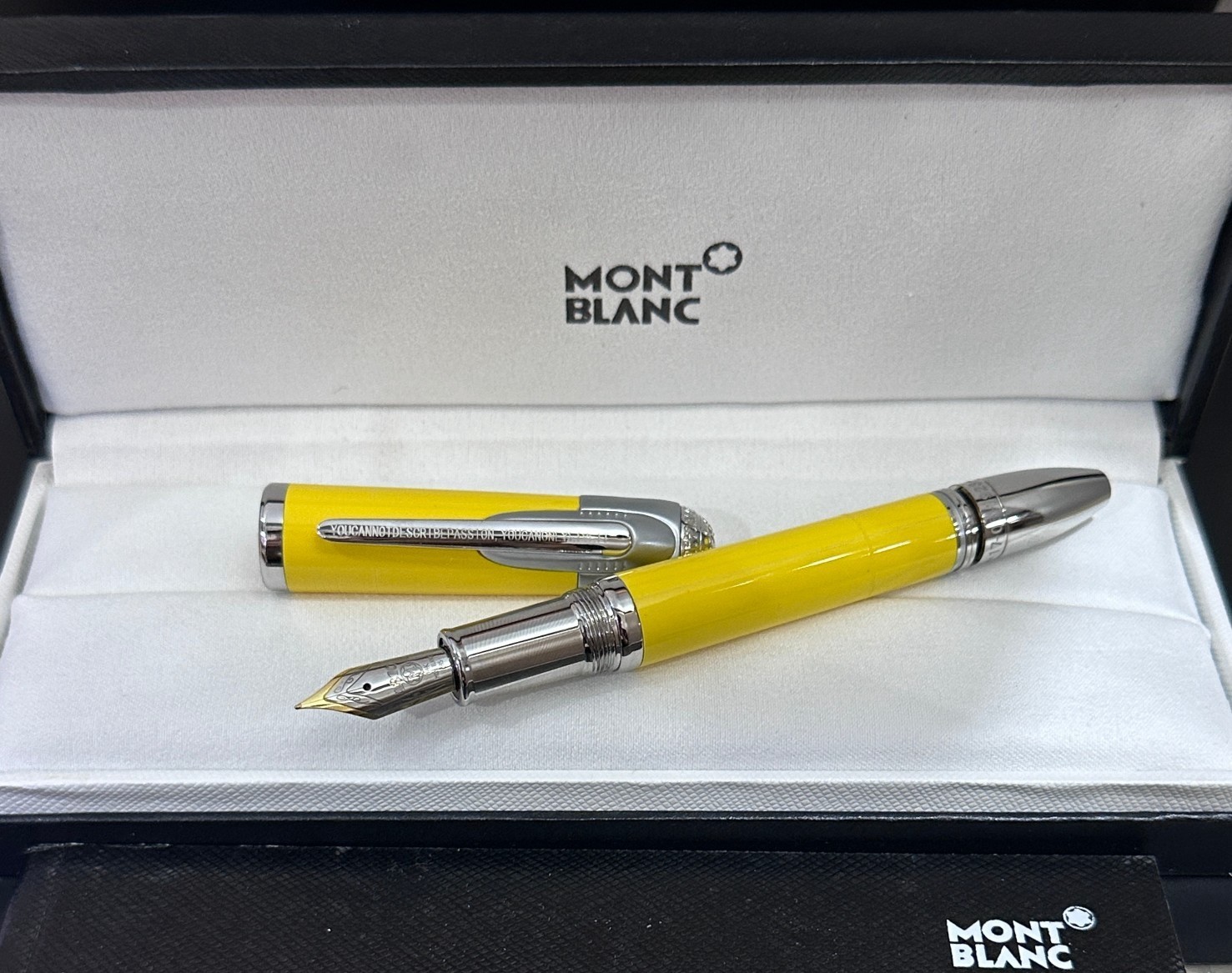 M.B Meisterstuck Gold Fountain Pen with Silver Trim w/ Gift Box – Rare VIP Gift