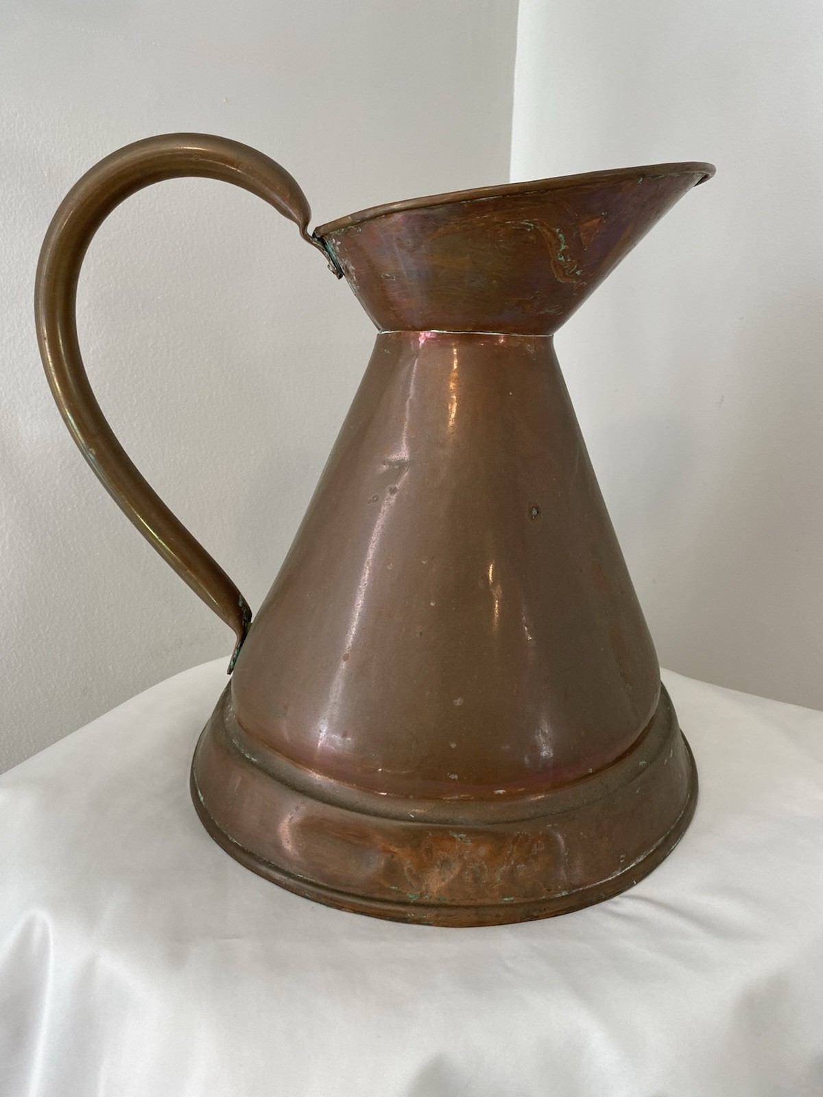 ANTIQUE LARGE COPPER HAYSTACK MEASURING JUG 19TH CENTURY ENGLISH /PATINA