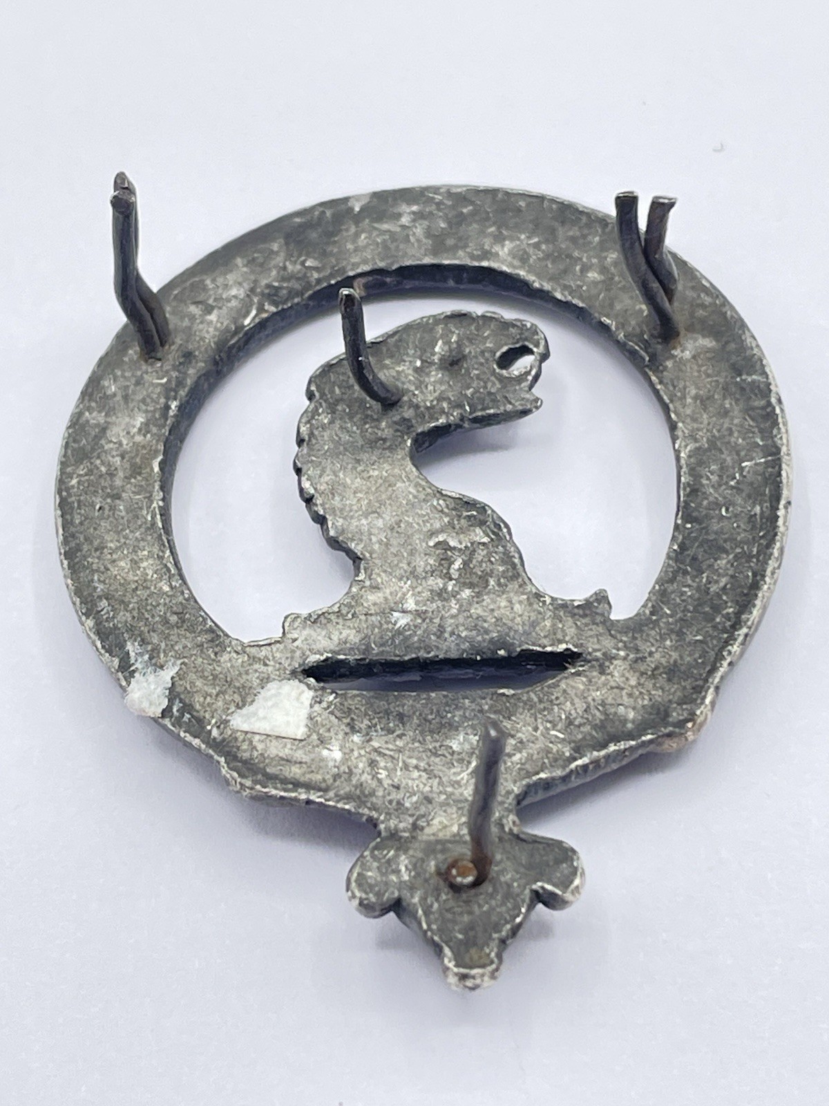 Large Detailed Antique Unknown Scottish Clan Tenax Et Fidelis Badge