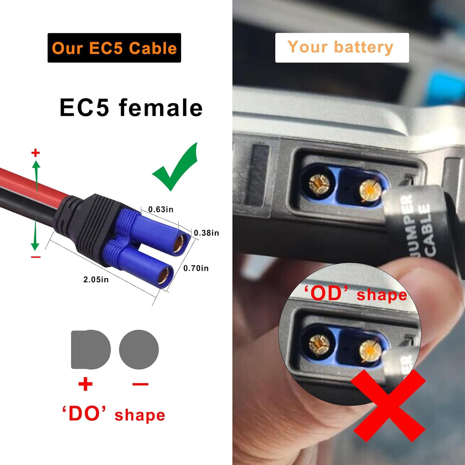 EC5 Jump Starter Cable 12V Battery Clamps Alligator Clips 10AWG Booster Wire EC5