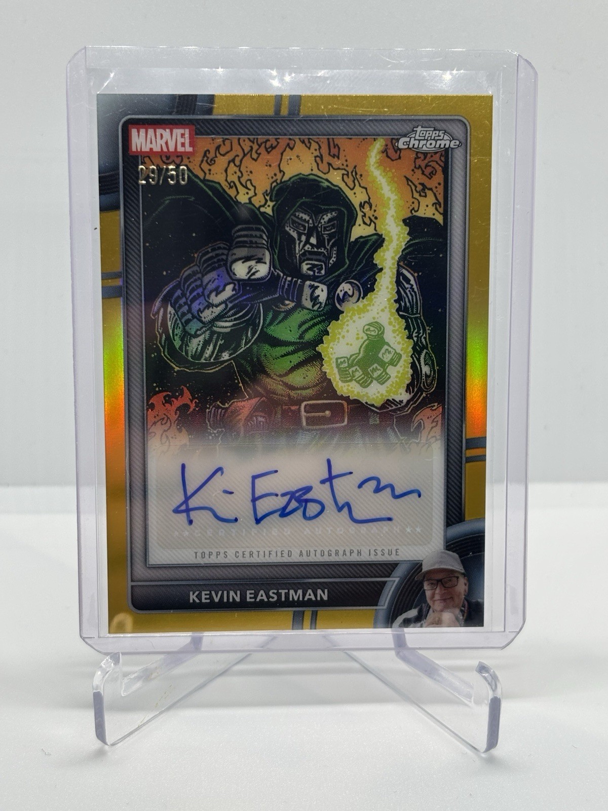 DOCTOR DOOM 2026 Topps Chrome Marvel Kevin Eastman Comic Artist Auto Gold /50