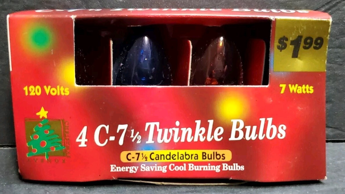 4 C-7 1/2 replacement bulbs for twinkle-lite multicolor bulbs indoor/outdoor 7 W