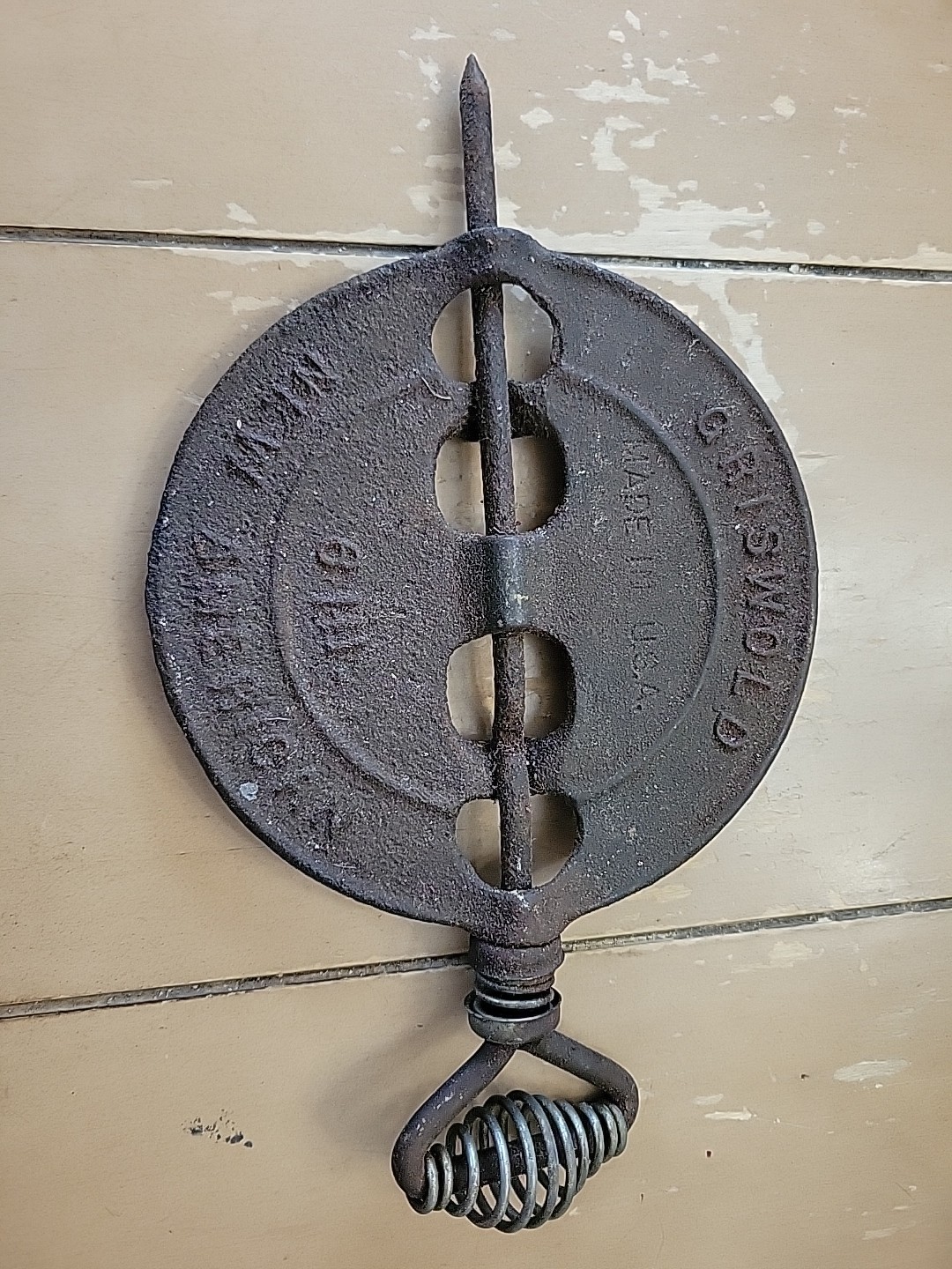 Vintage Griswold Cast Iron Reversible 6 Inch Steel Spindle Damper For Stove PIPE