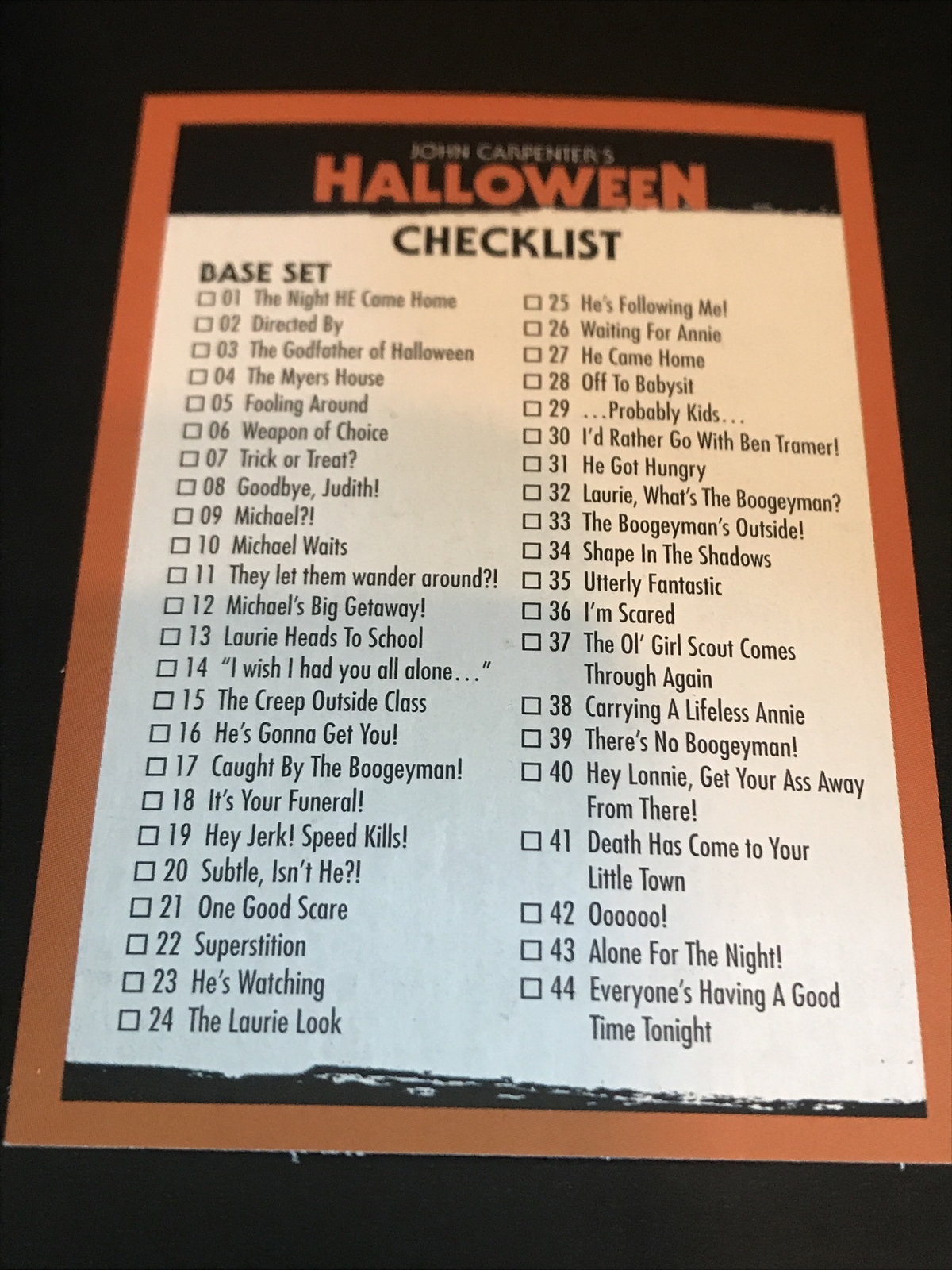 Fright Rags Halloween Complete Base Set + Checklist, Rare Box & Wrapper