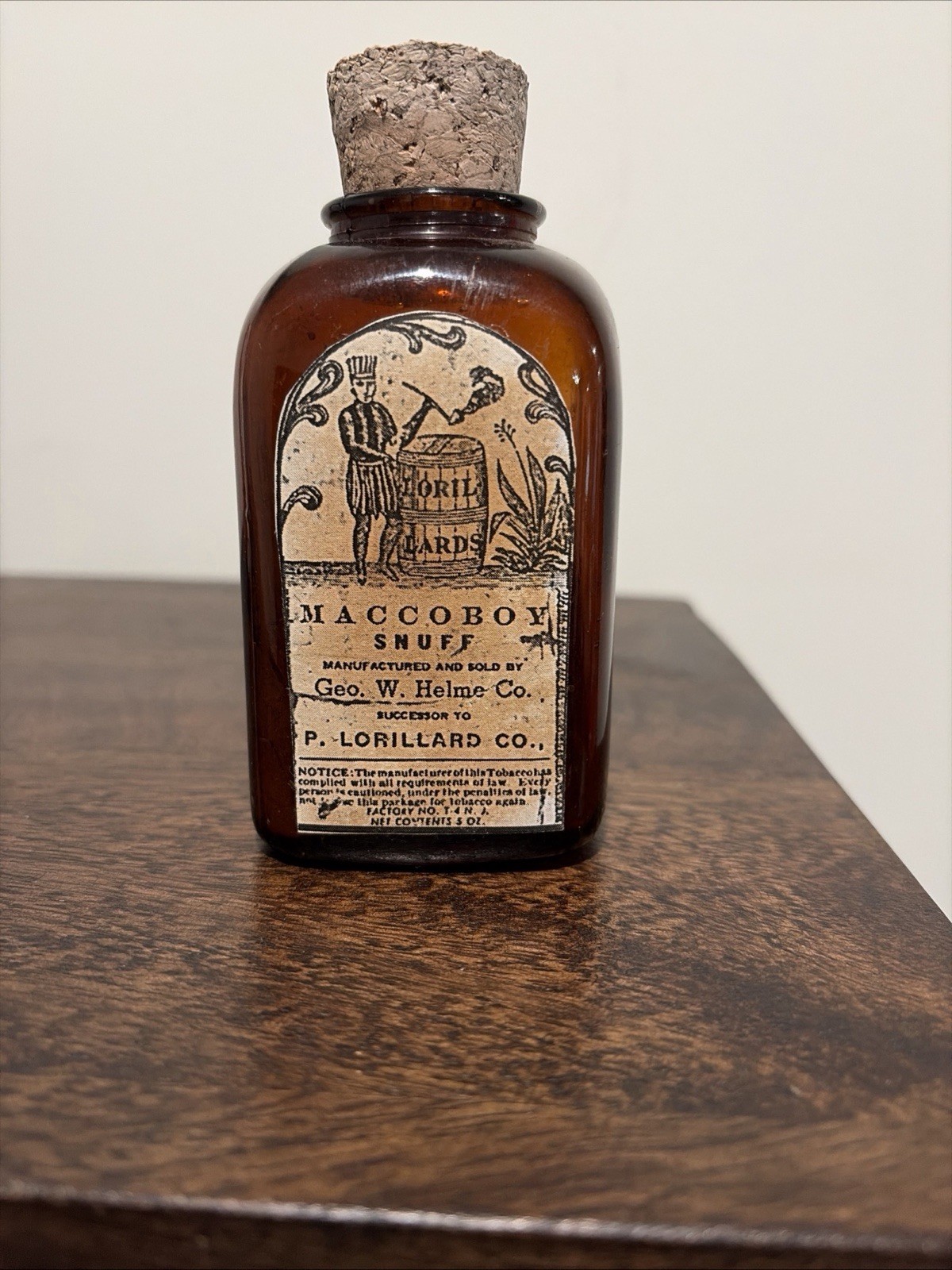 Note: Empty Container! Amber Snuff Bottle/Jar Circa 1920s