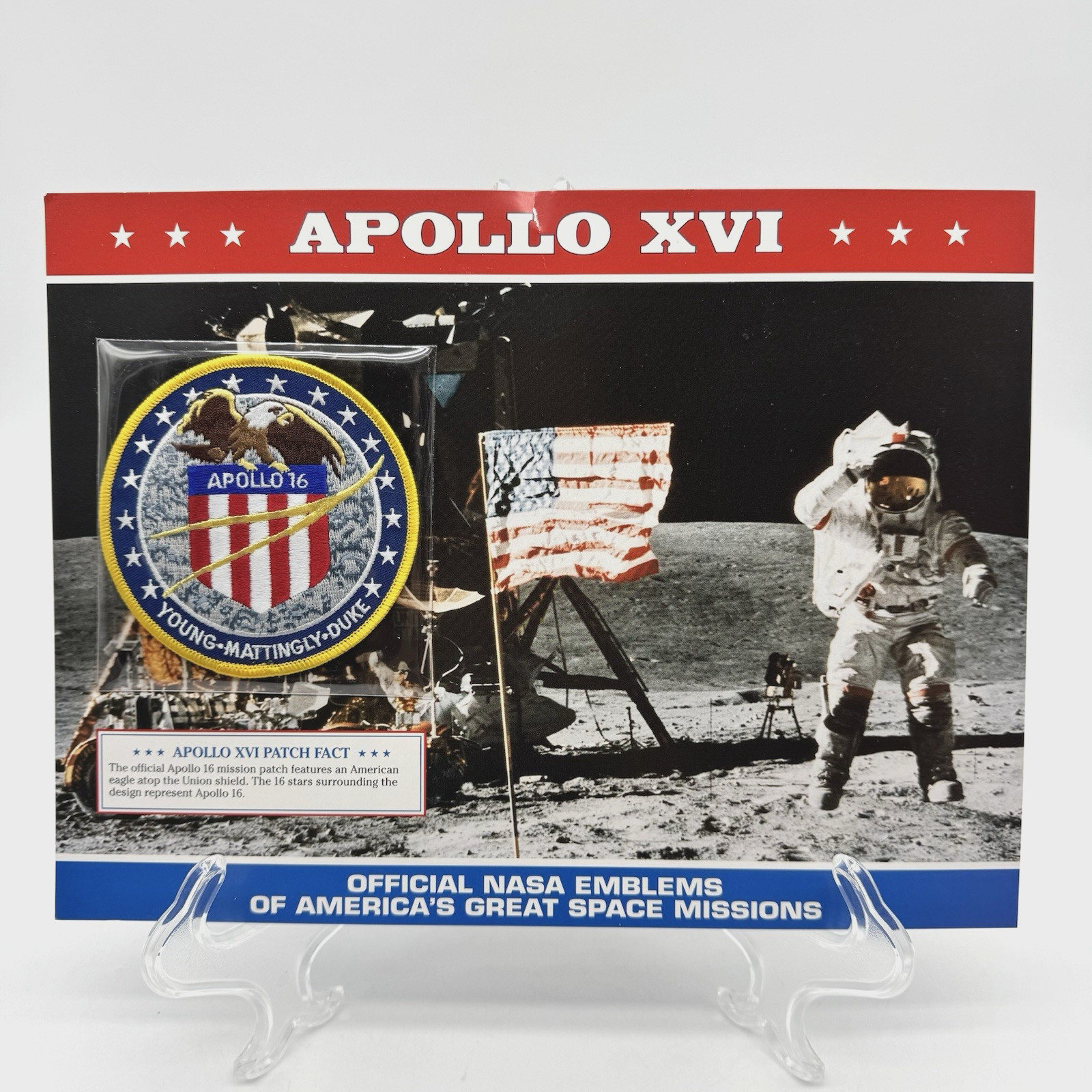 Official NASA Emblems PATCH Space Missions APOLLO XVI American Eagle Young 16
