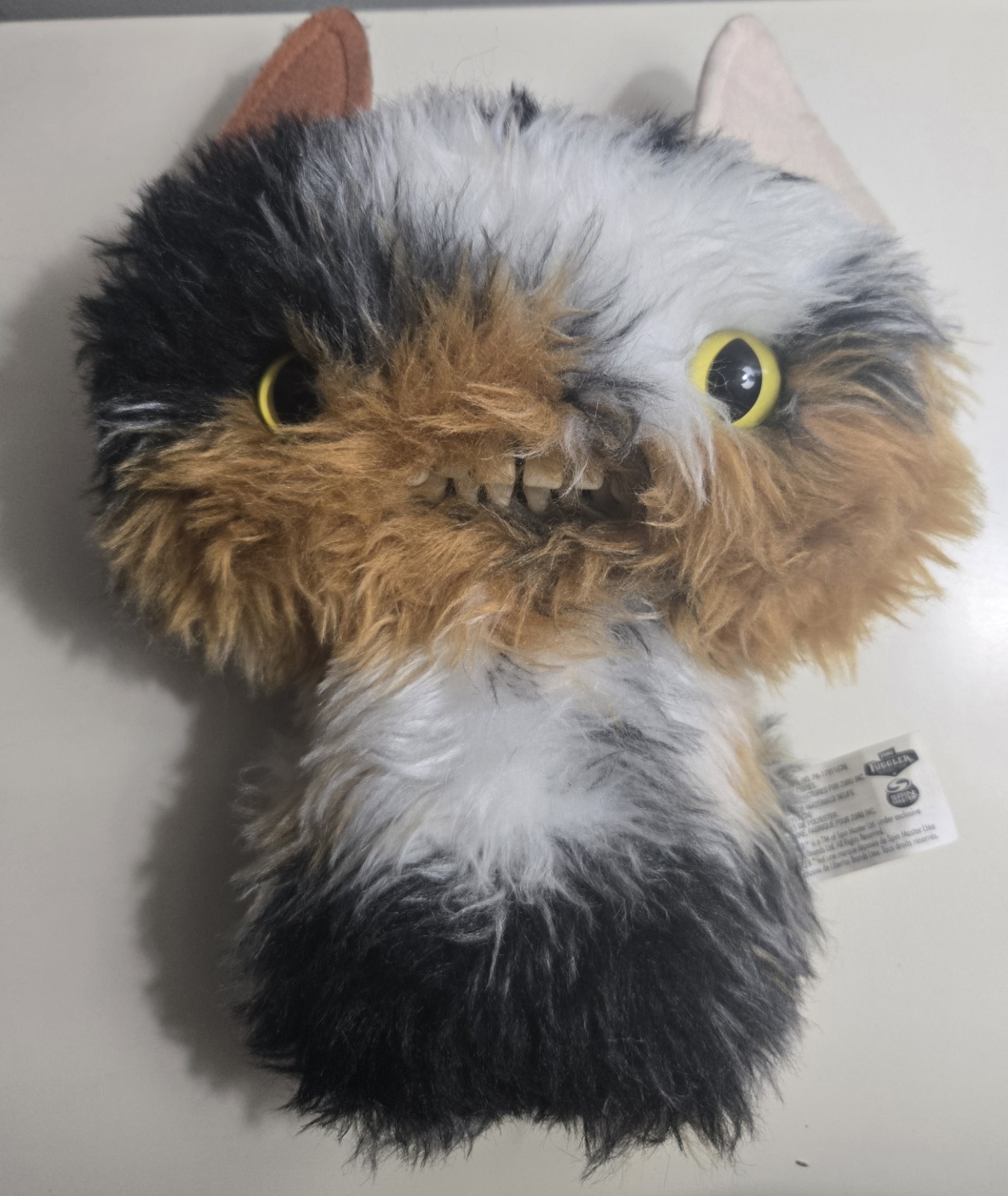 ✨ Rare Fuggler Calico Cat Plush 22cm w/ Tag No Box Collectible “Butt Ugly Pet”