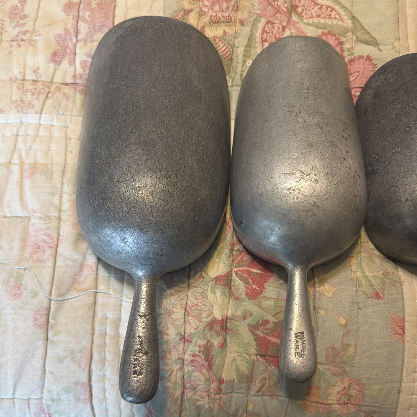 Vintage Wagner Ware Aluminum Scoop Set Kitchen Utility 902/901 1/2/901/0