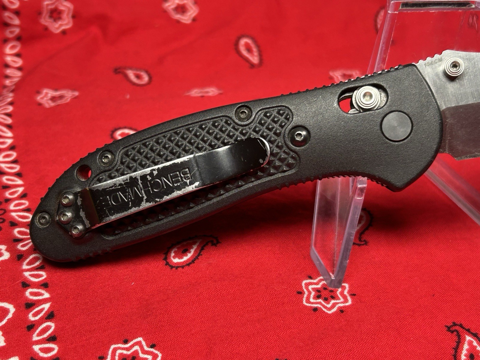 🔥 Nice Benchmade 551 Griptilian ( Not Mini) 154CM Steel Folding Pocket Knife👀