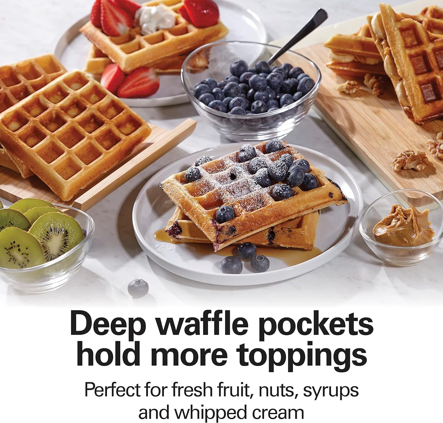 Classic 4-Slice Belgian Waffle Maker Non-Stick Electric Easy to Clean