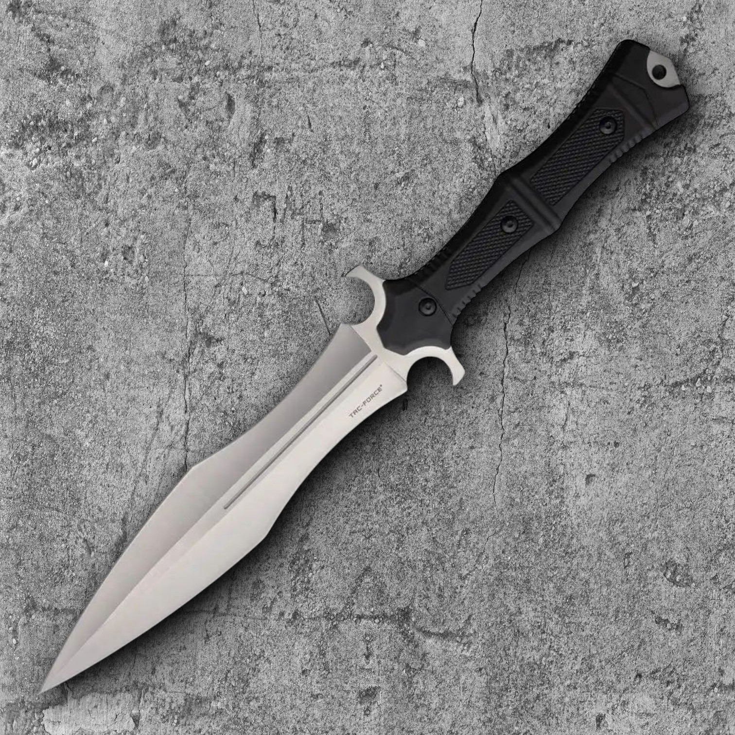 Tac Force Fixed Knife 8.75″ Double Edge Stainless Steel Blade Black Nylon Handle