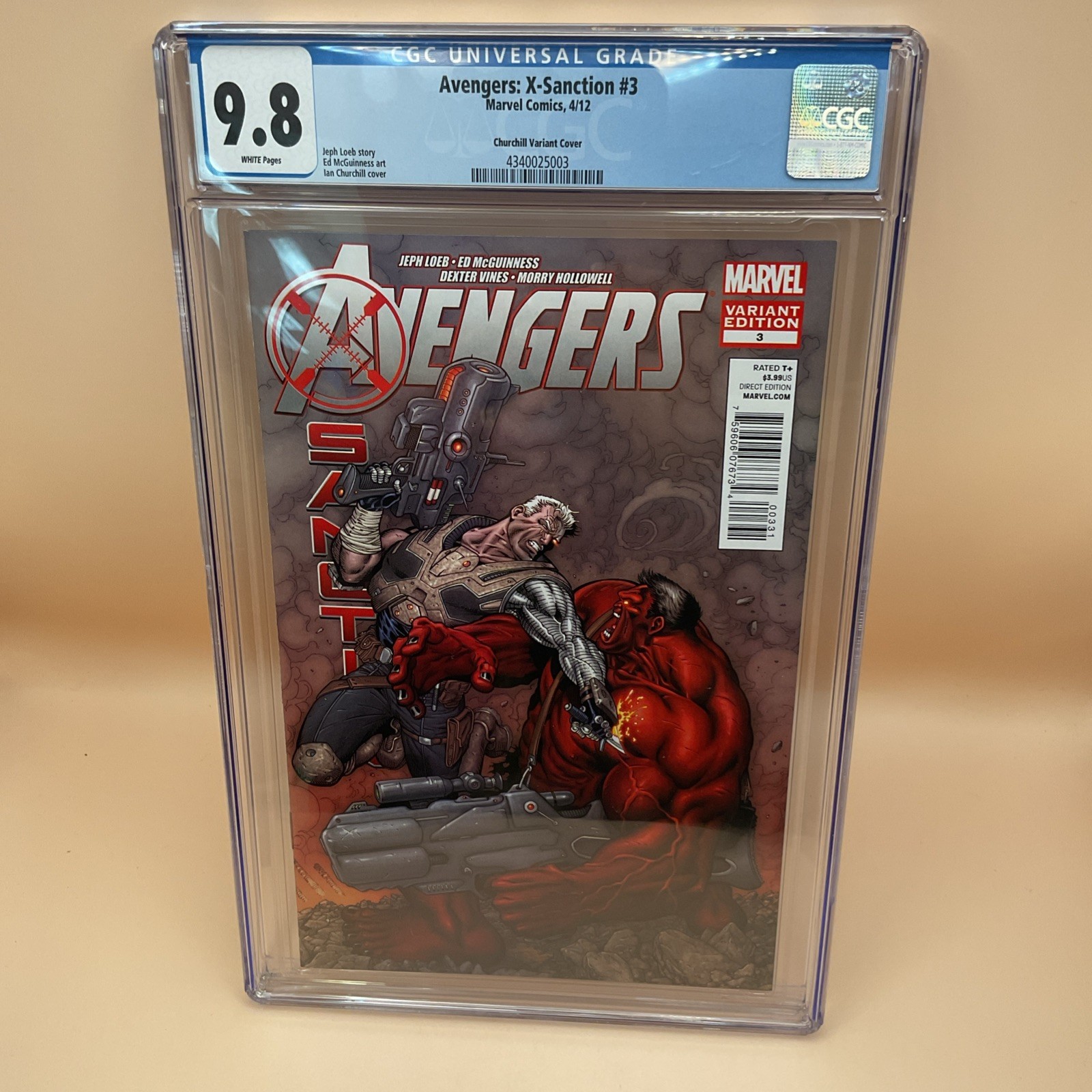 AVENGERS X SANCTION 3 VARIANT 1:50 Incentive Ian CHURCHILL NM + RARE Red HULK 1