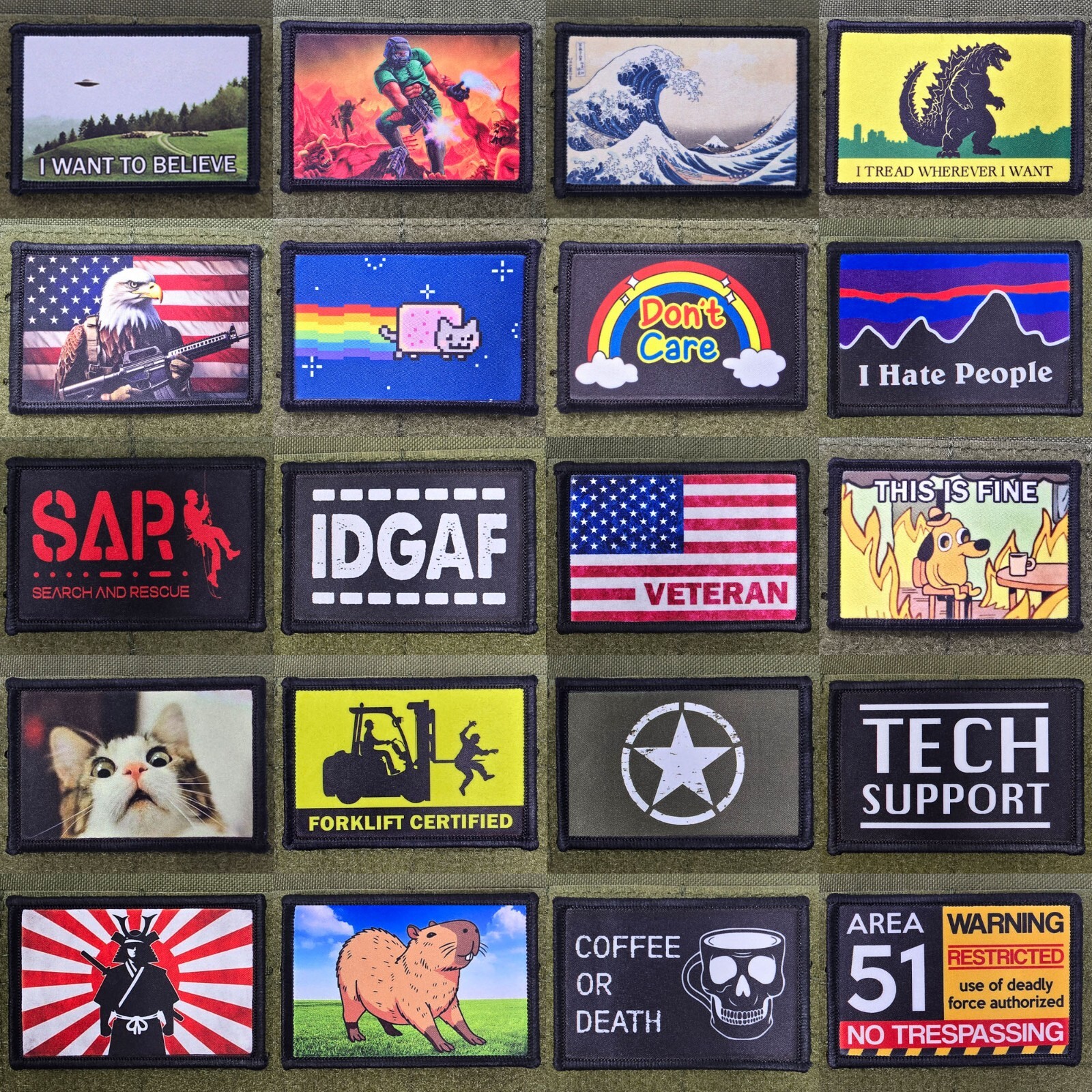 Wile E Coyote Patch Moral Tactical Military Army USA Flag Hook & Loop 049