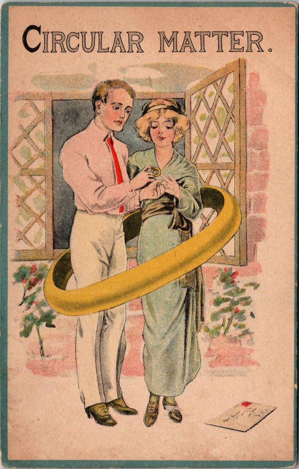 Postcard Circular Matter Engagement Ring Marriage Unposted