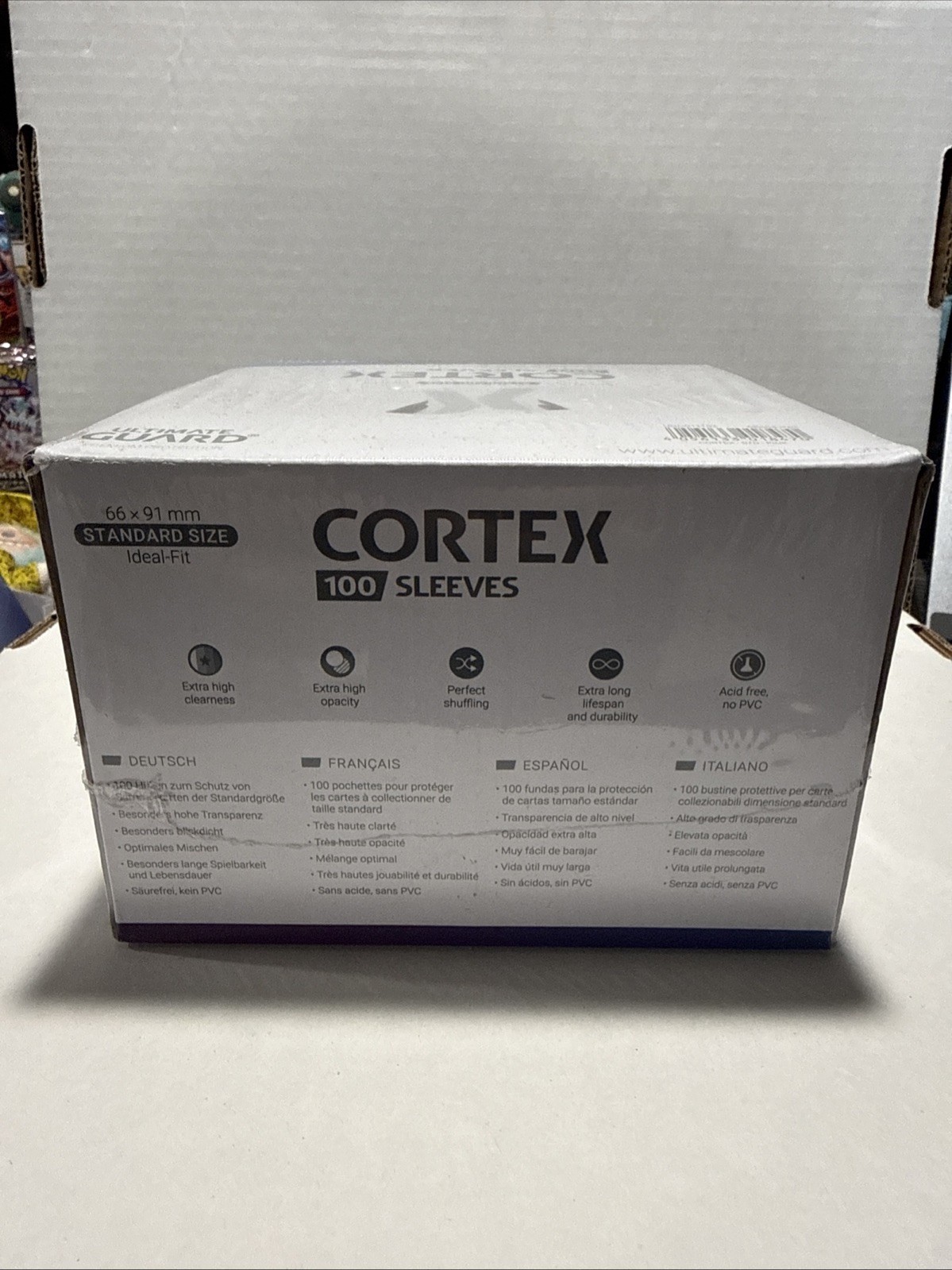 Case Of Pink Ultimate Guard Cortex Sleeves Standard Size (100×10) (66 x 91 mm)
