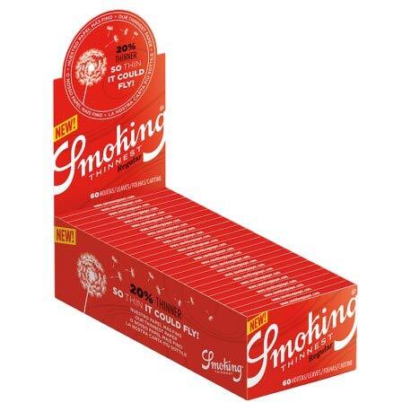 Smoking Thinnest Rolling Papers Regular Single Wide (69mm) Size (Box of 50)