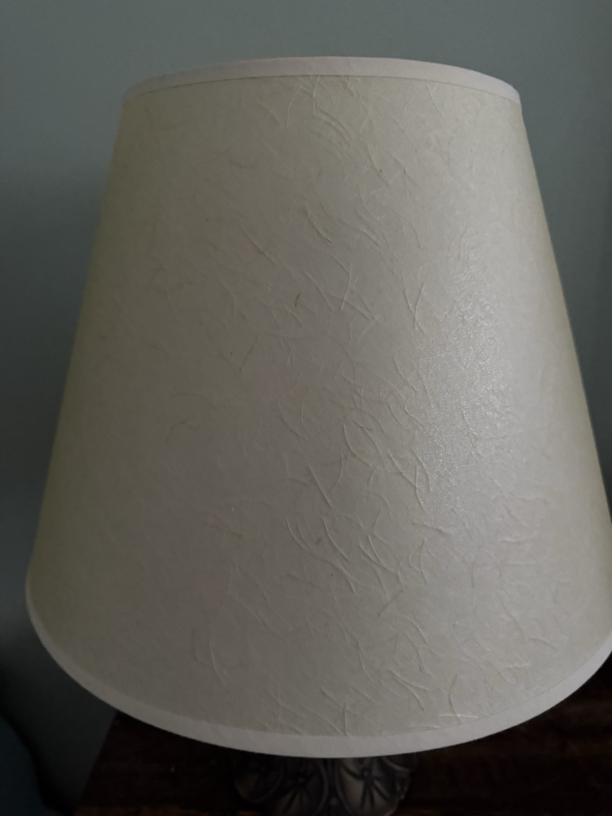 Vintage Ivory Fiberglass Parchment Paper Lamp Shade 11”x14.75”MCM