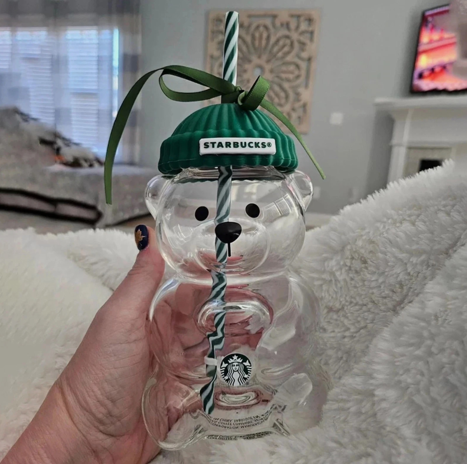 Glass Starbucks Bearista Bear Cold Cup Holiday Limited Edition