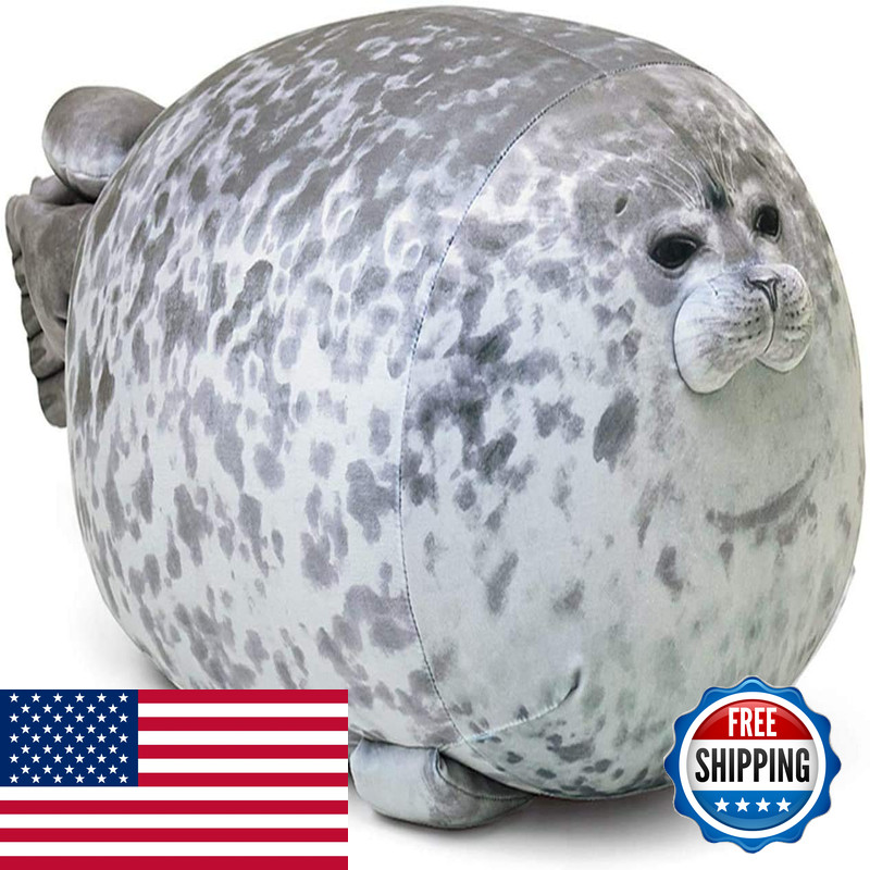 Merryxd Chubby Blob Seal Pillowstuffed Cotton Plush Animal Toy Cute Ocean