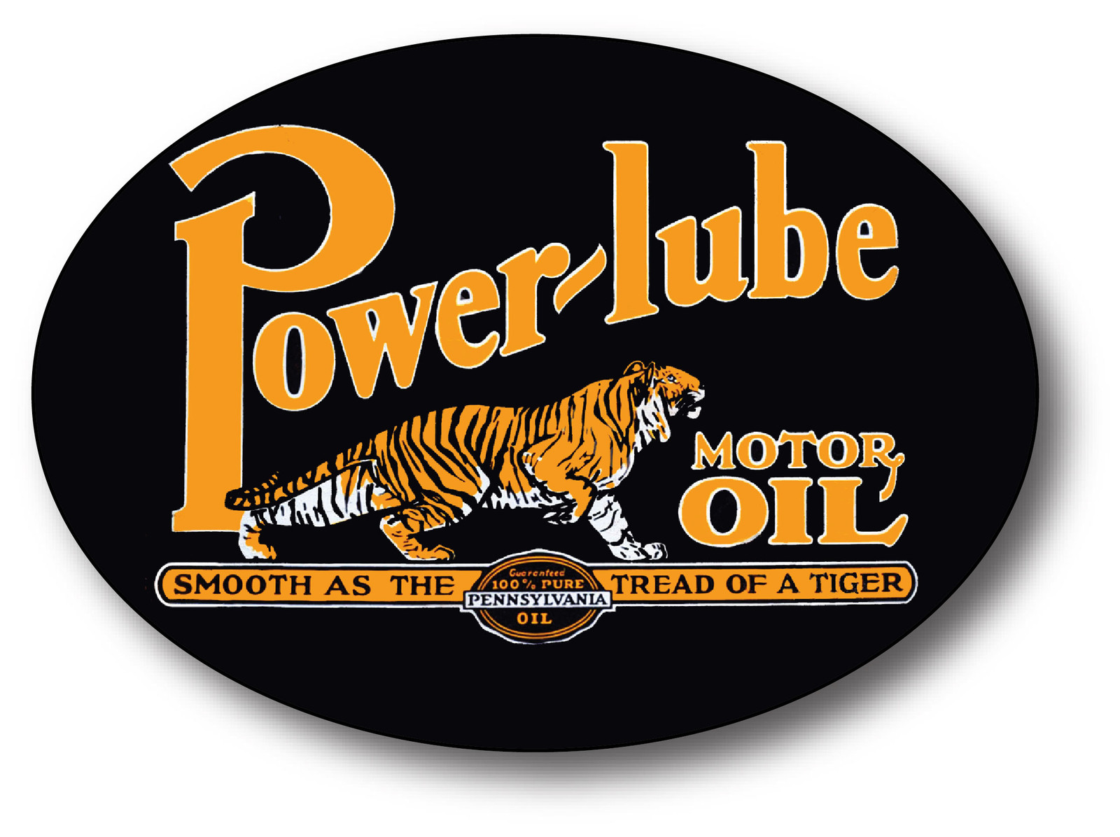 POWER LUBE MOTOR OIL SUPER HIGH GLOSS OUTDOOR 4 INCH DECAL STICKER