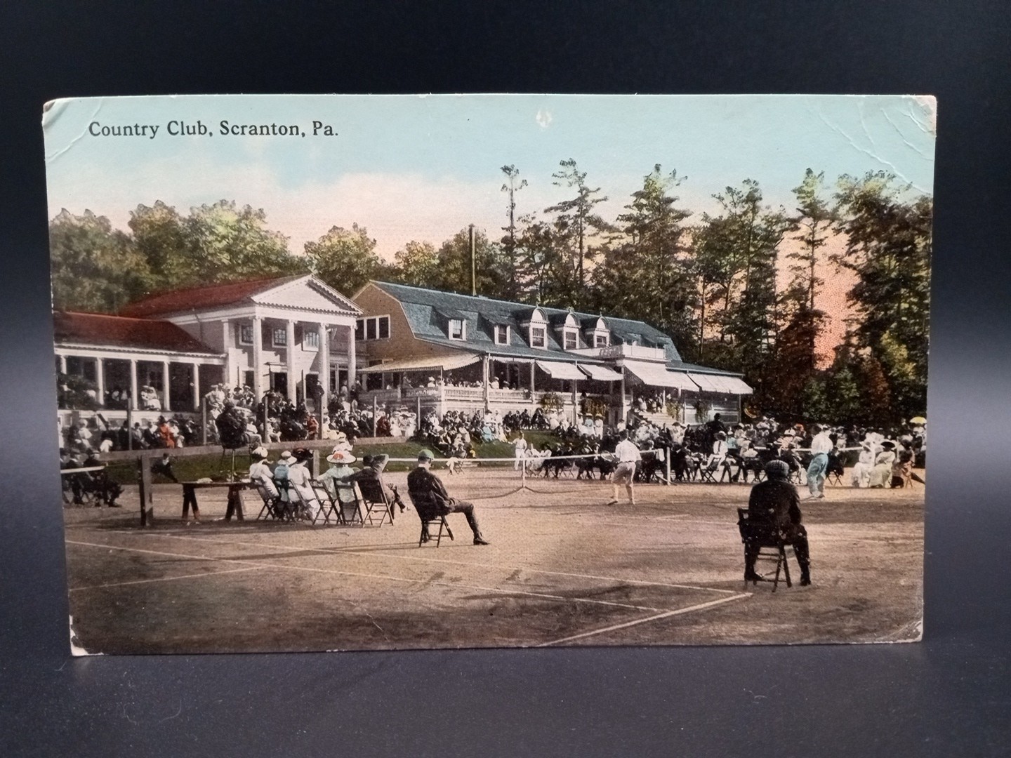 Antique Postcard 1912 Country Club Scranton PA Early Tennis Washington 1¢ Stamp