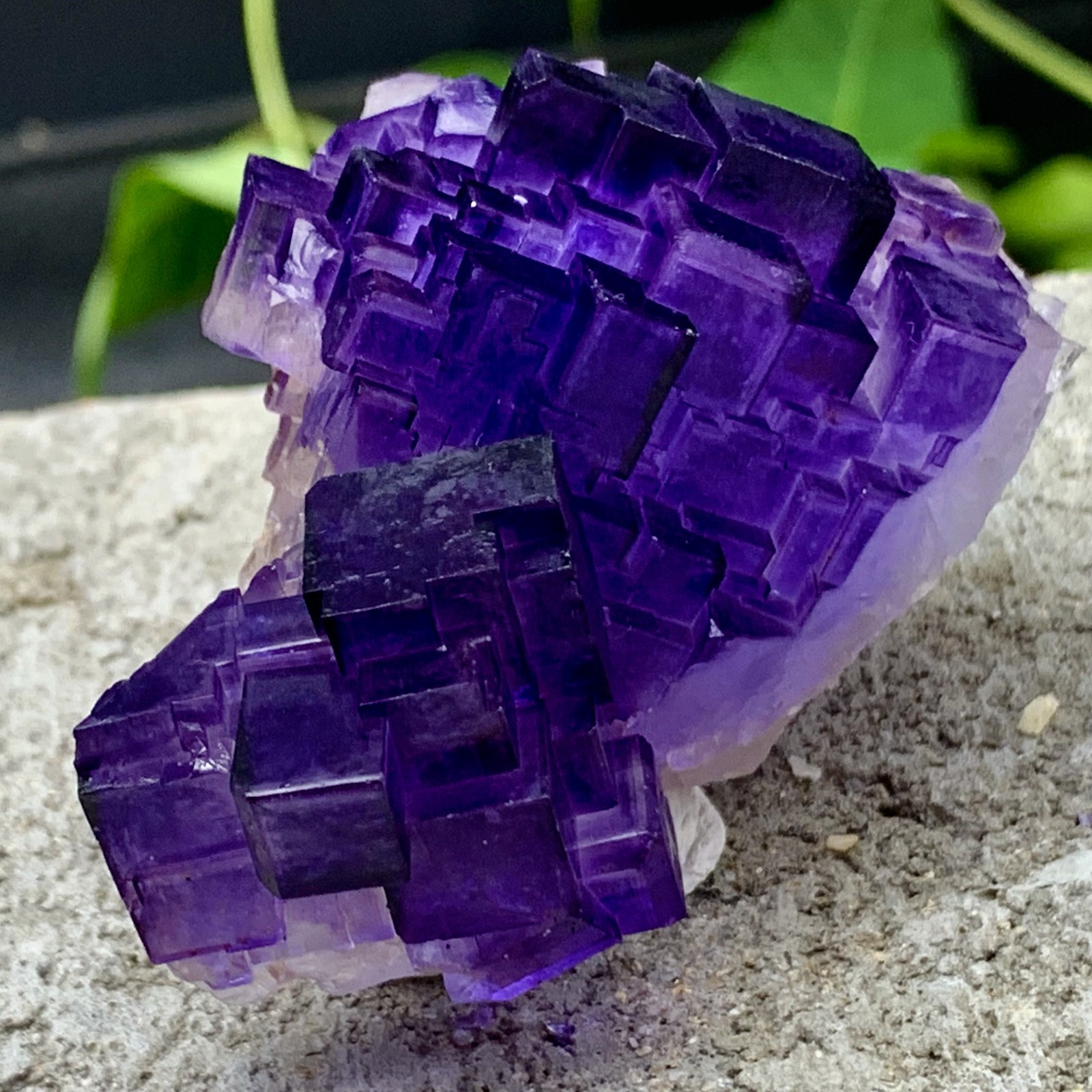 112G Natural purple, QR code fluorite, mineral specimen/China