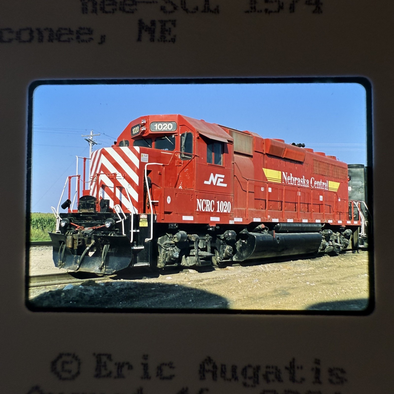 Original Fujichrome roster Nebraska Central NCRC 1020 GP38-3, nee-SCL 1574