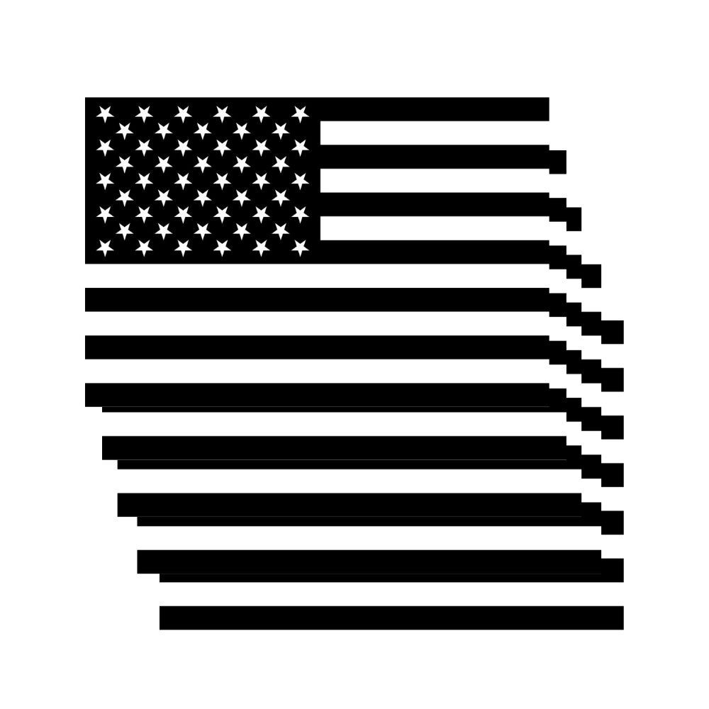 American Flag Heavy Duty Magnet Black and White – 4″ x 6″ – 5 – Pack