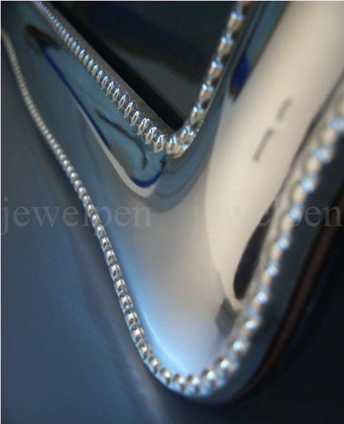 Chippendale Double Pearl Edge – Solid 925 Sterling Silver with Mahogany (V1)