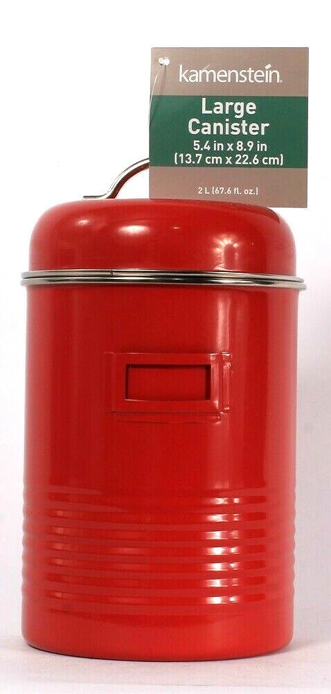 One Kamenstein 2 L Large Canister Red 5.4 In X 8.9 In Hand Wash With Damp Cloth