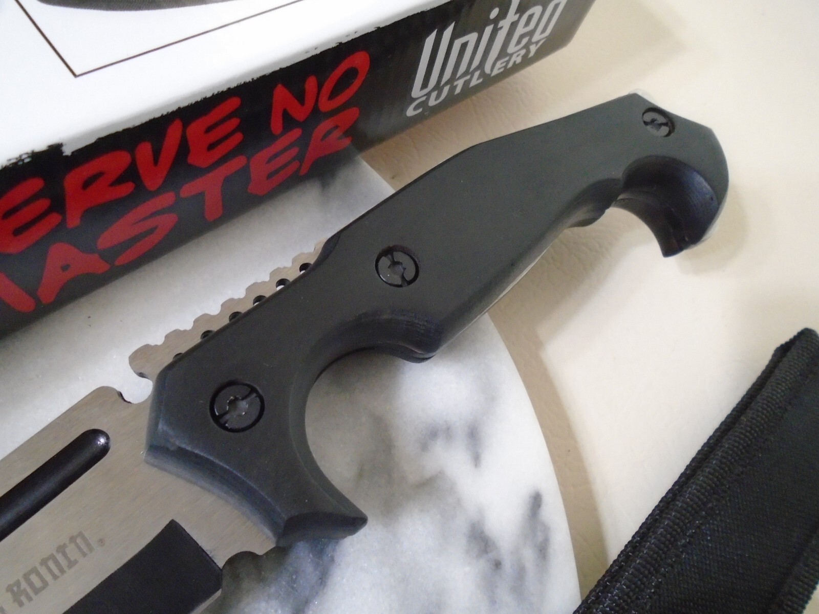 Black Ronin Stealth Machete Bowie Fixed Blade Knife 4mm Full Tang Wood UC3396