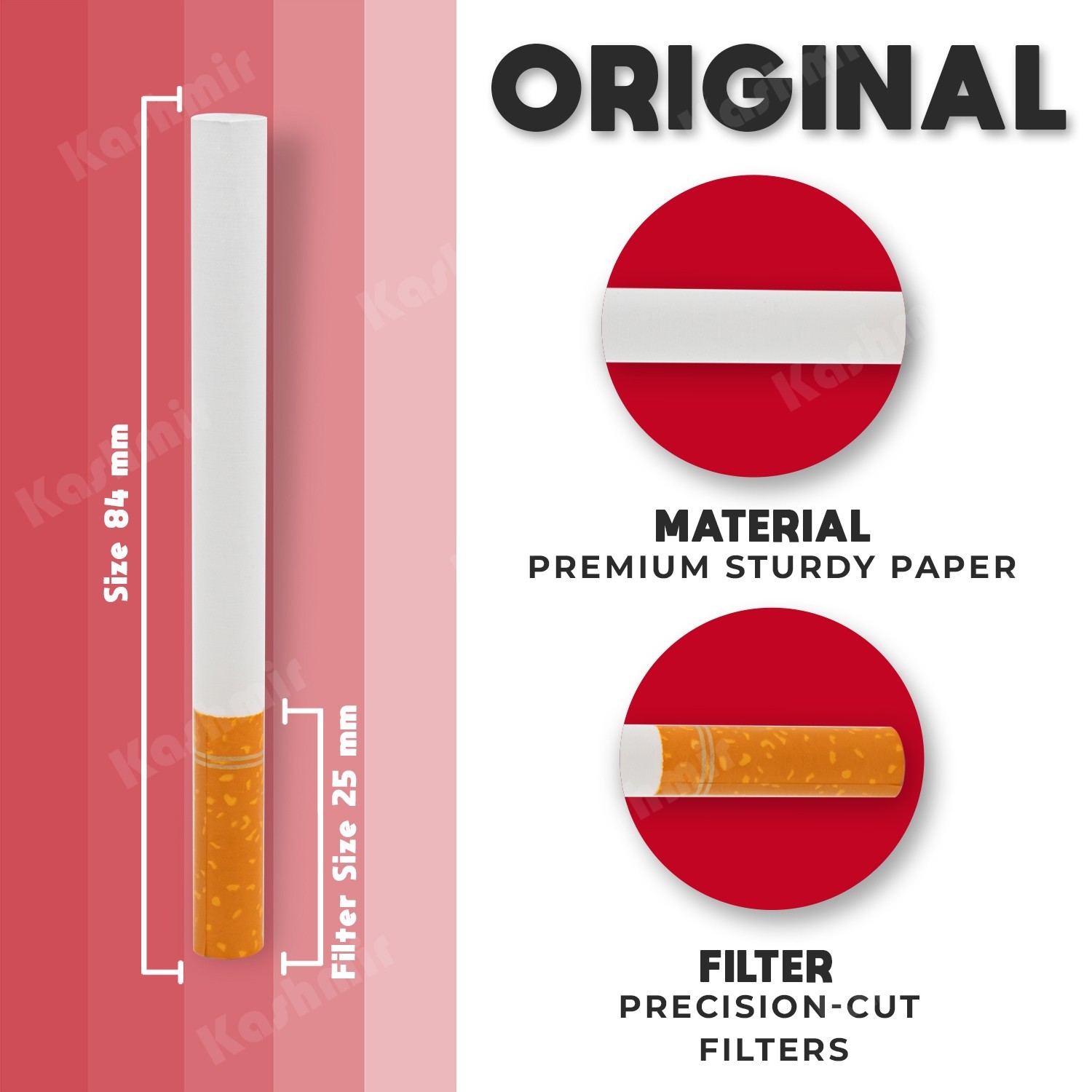 Roxwell Cigarette Tubes King Size Original Red Superior Quality 5 Box of 200 Ct