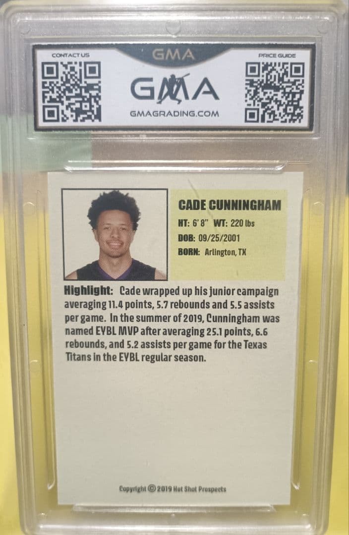 GMA10 2019 Cade Cunningham RC Certified #9bb707