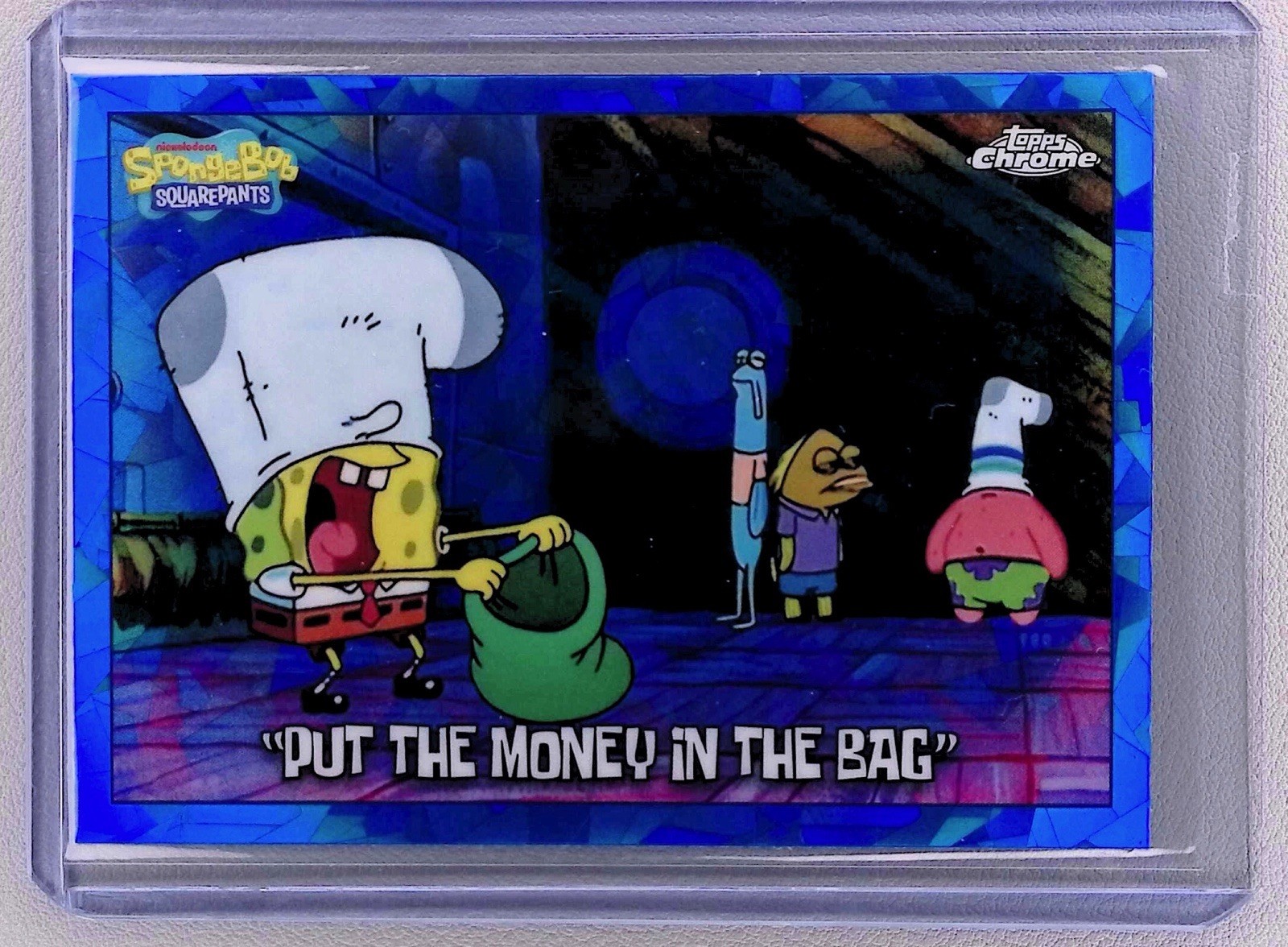 2025 Topps Chrome SpongeBob SquarePants Sapphire PUT THE MONEY IN BAG #93