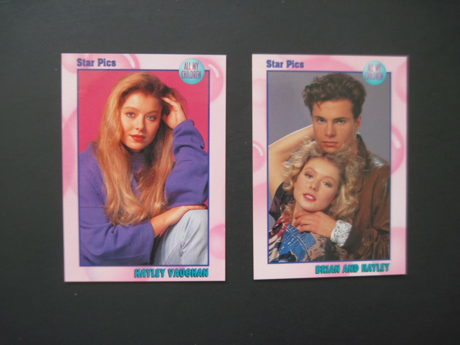 KELLY RIPA Hayley Vaughan with Brian Cards #14 #16 ALL MY CHILDREN 1991