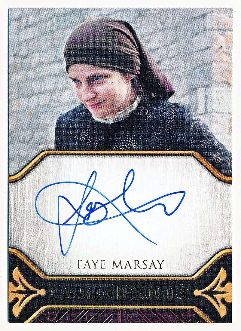 Game of Thrones Legends of the Realm Faye Marsay Legacy Autograph Auto #NNO
