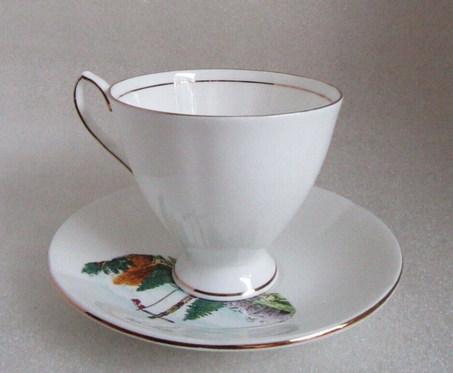 Vtg 🇨🇦 PROSPECT POINT TEA CUP & Saucer Totem Pole CANADA Elizabethan England