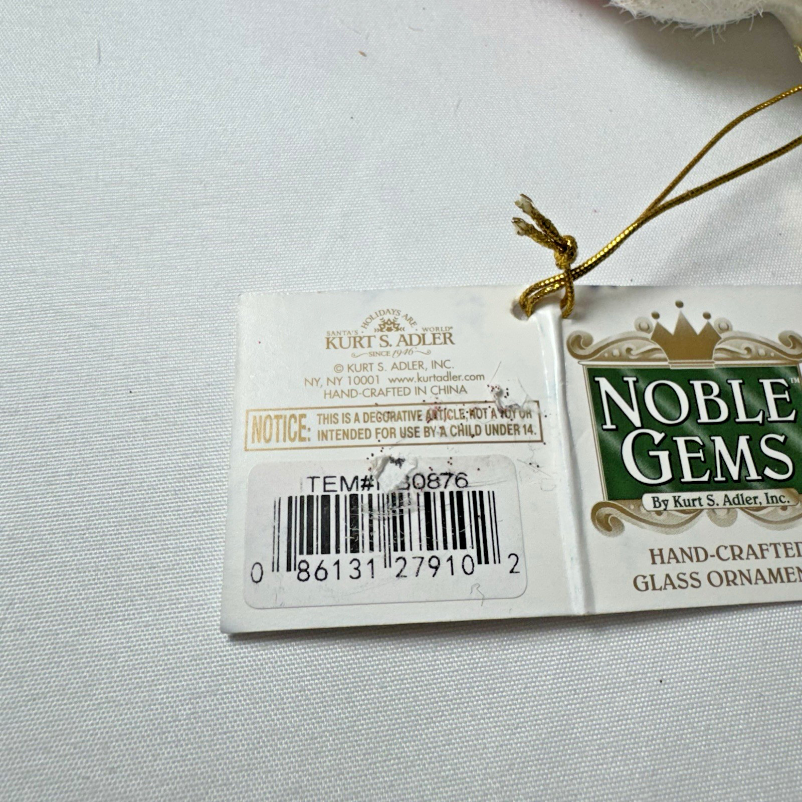 Kurt S. Adler NOBLE GEMS Santa Suit Wardrobe Handcrafted Glass Ornament NWT