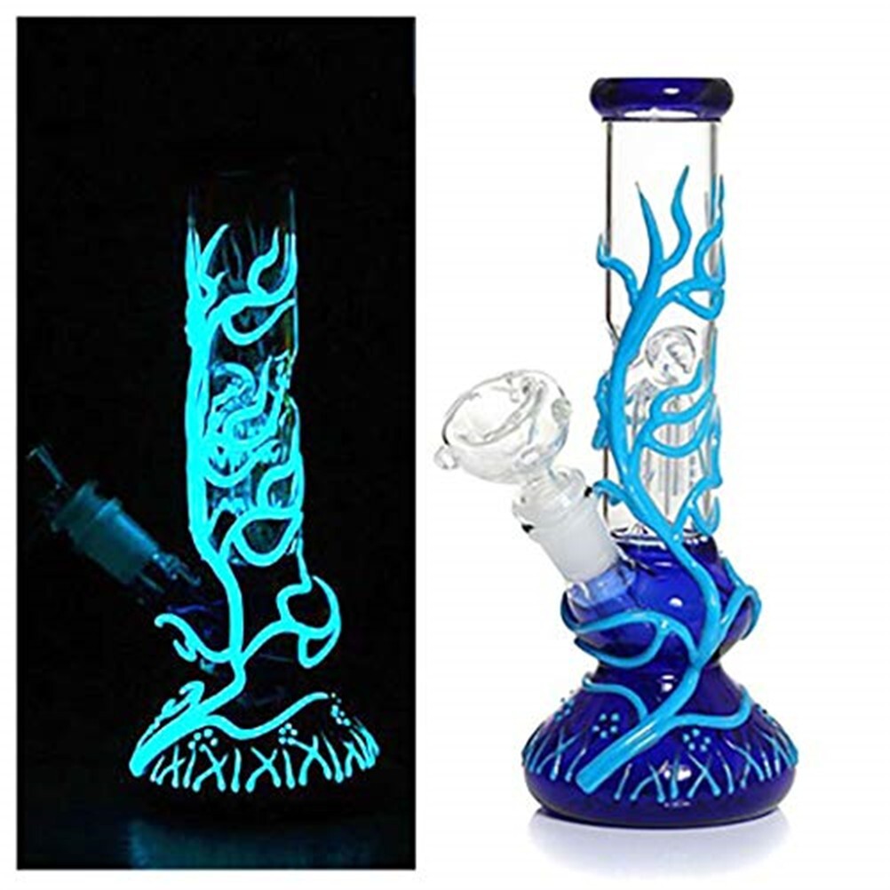10” Water Pipe Bong Perc Bong Smoking Hookah Heavy Glass Bongs w/ ICE catcher