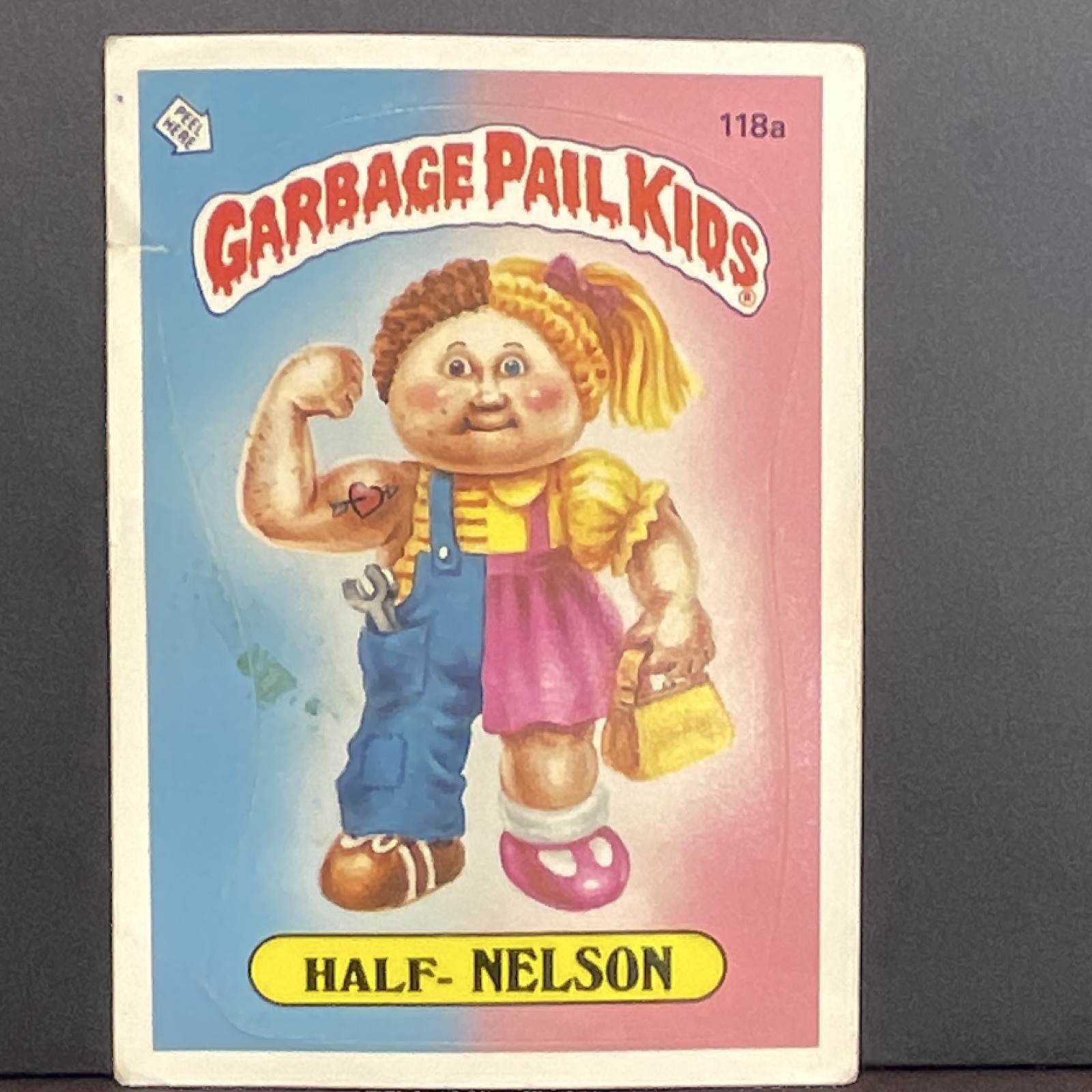 Topps Garbage Pail Kids Base Set 1988 #118a Half-Nelson Sticker Card