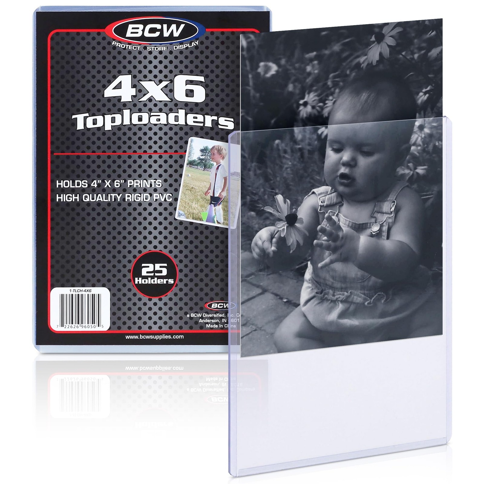 BCW 4×6 Photo & Postcard Topload Holders – 25 Pack | Blue-Tinted Clear
