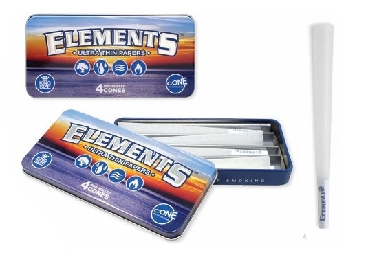BUY ONE TIN – LIMITED EDITION ELEMENTS PRE-ROLLED CONE TIN KING SIZE (4 count)