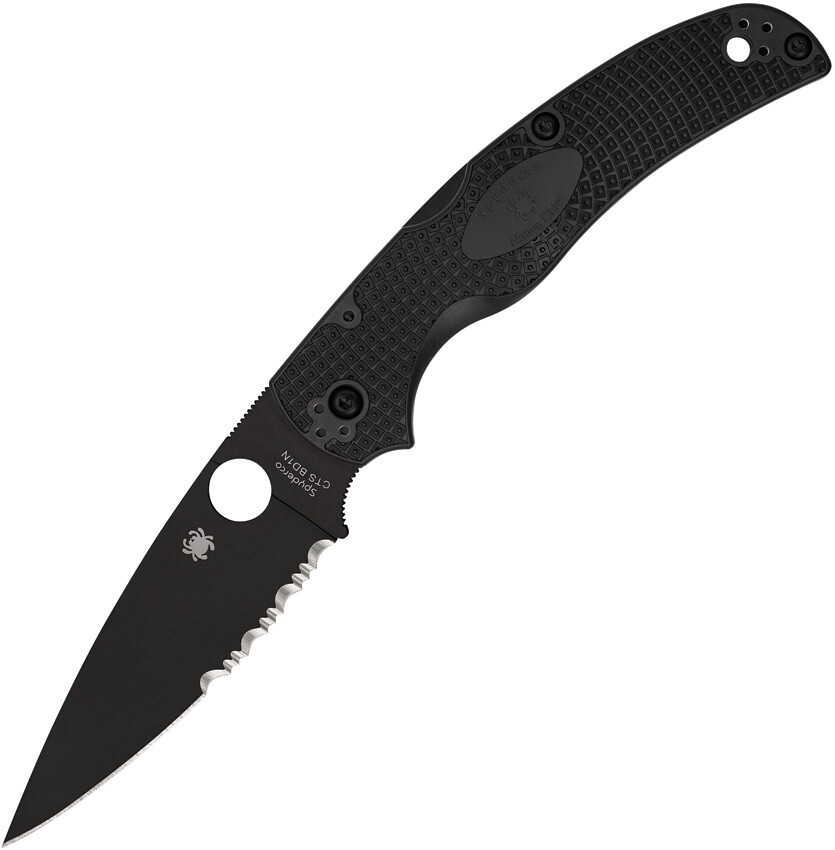 Spyderco Native Chief Lockback Black FRN Folding CTSBD1N Serrated Knife 244PSBBK